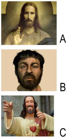 What Do You See? Three Different Images of "Jesus" A, B, C?