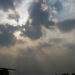 Beautiful sunbeams coming through the cloud-cover.
